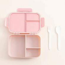 Custom Name 3-Compartment Bento Lunch Box With Triple-Sided Buckle Design Flip Lid Leak-Proof Meal Prep Container Secure Fork Spoon Utensils Set For Fresh Meals On-The-Go For Back-To-School Daily Use