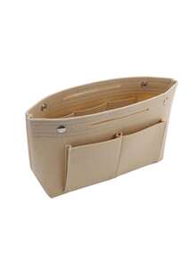 Multi-Pocket Portable Felt Travel Backpack Insert Storage Bag - Organize Cosmetics And Accessories With Ease - Chemical Fiber Material, No Printing, Compact And Lightweight Design