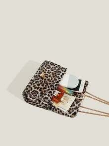 Simple Fashion Leopard Bag Female 2025 Early Autumn New Simple Western Retro Chain Shoulder Slung Small Bag. - Multicolor - View 8
