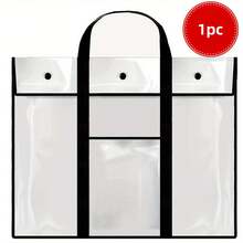 Bolsa transparente grande para documentos - Material de PVC resistente, diseño de cara frontal, convertible a mochila o de mano, adecuada para oficina, proyectos artísticos, carteles, portafolios - Profesionales, estudiantes, artistas - Disponible en rojo/azul/negro, carpeta de archivo portátil, material de PVC duradero, bolsa multiusos, tela resistente al desgarro, diseño creativo personalizado