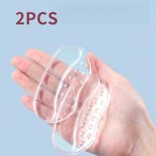 2PCS,Silicone Heel Stickers, Anti-Friction And Anti-Heel Drop Half-Size Heel Pads, Self-Adhesive Summer Non-Slip Shoe Heel Stickers Without Glue