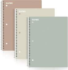 SUNEE Spiral Notebooks, 3 Pack, 1-Subject, College Ruled Paper, 8" X 10-1/2", 70 Sheets Per Notebook, Assorted Pastel Colors Spiral Notebooks For School - 1 - Xem 10