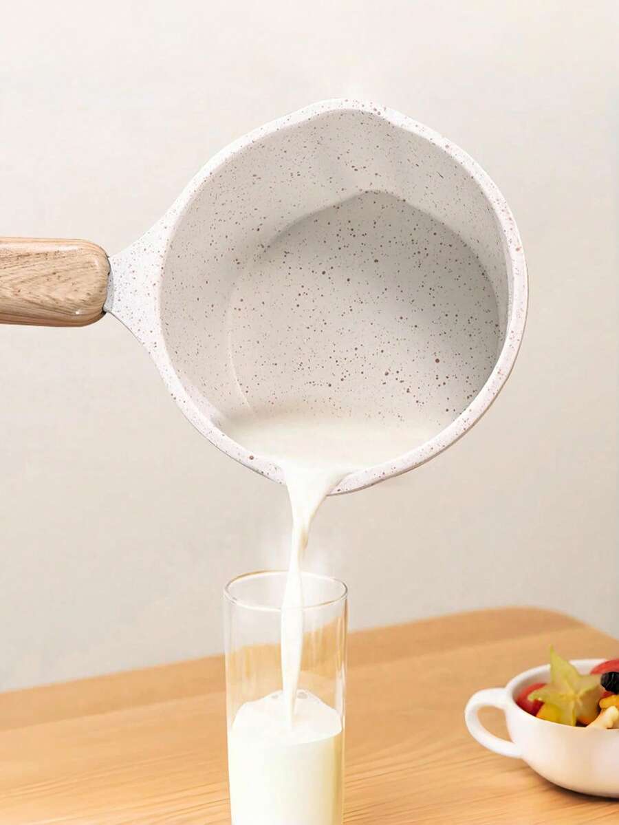 1pc Multipurpose Kitchen Sauce Pan With Pour Spouts, Aluminum Construction, Medical Stone Coating For Even Cooking, Compact Size - Multicolor - View 1