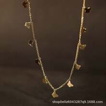 European And American Cross-Border 18K Stainless Steel Butterfly Necklace With Female Niche Design, Cold Style, And Internet Celebrity - Vàng - Xem 2