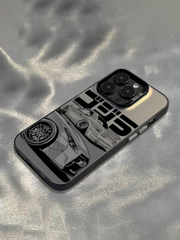 Funda de teléfono con patrón de pintura de coche de carreras a prueba de golpes, cubierta protectora de cámara mate anti-caída, compatible con iPhone11, 12, 13, 14, 15, 16 ProMax X, XS, XR, 16E, 15 Plus, compatible con Samsung Galaxy, compatible con OPPO, compatible con Realme, compatible con Vivo, compatible con Redmi, compatible con Infinix, compatible con Honor X50i, regalo de cumpleaños de primavera