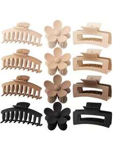 1/4/12 Stück tropisches Muster, lässig elegante ABS Harz süße Haarklammer Accessoires, geeignet für alle Jahreszeiten, Herbst Haarklammern, Blumen Haarspangen, Herbst Dekor Accessoires für Frauen, Blumenklammern Winter für Urlaubsoutfits Frau