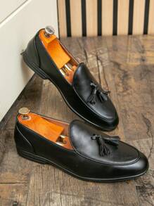 男士休闲乐福鞋时尚一脚蹬皮鞋发型师正装鞋大码四季正装鞋正式/商务正装