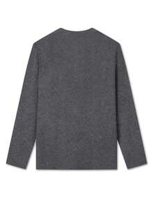 [New Product Recommendation] New Year Celebration Pattern Printed-Shirt, Women's Leisure, Vacation, Long Sleeve Round Neck, Spring And Summer, Washable, New Women's Clothing, Versatile On Street, Slim, Sports Fashionable Women's Clothing - Xám - Xem 5