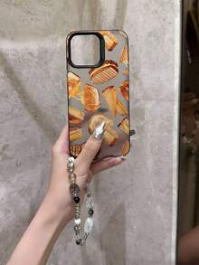 1件淺灰色療癒風起司拉絲吐司三明治食物印花可愛美食女孩全包防摔手機殼，適用全系列，相容機型：iPhone17/17Pro/17ProMax/16/16Plus/16ProMax/16e/15ProMax/11/12/12Pro/12ProMax/13/13Pro/13ProMax/14/14Pro/14ProMax - 黑色鏡框 彩銀灰 - 查看 5