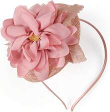 Fascinators Hats Women,Tea Party Fascinator Hair Clip With Feathers Wedding,Derby Hats Headbands - Style6-粉紅色 - 查看 1