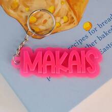 Chaveiro de acrílico personalizado com nome Blod, crachá de acrílico, crachá de mochila, bolsa de fraldas, chaveiros com nome personalizado, crachá de lancheira, chaveiro retrô com nome para o Dia de Ação de Graças, presentes de Natal para crianças, família, namorada, mãe - prateado - Ver 23