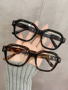 1pc Women Simple Polygonal Frame Clear Lens Glasses, Suitable For Daily Use Clear Glasses Accessories Glasses Accessories For Women - Multicolor - View 11