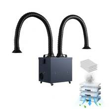 Soldering Fume Extractor With Dual Hoses, 275W Brushless Solder Smoke Absorber With 4-Stage Filters & 10 Speeds, 380m³/H Strong Suction Smoke Purifier For Soldering, Laser Engraving, DIY Welding - US B Type Plug(110-127V) - View 8