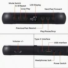 1 Piece Portable Rechargeable Bluetooth CD Player Hi-Fi Stereo Sound Transparent Cover Retro Modern Design Supports CD CD-R CD MP3 Durable Metal Plastic Audio Player For Home Car Travel Daily Use - Black - View 2