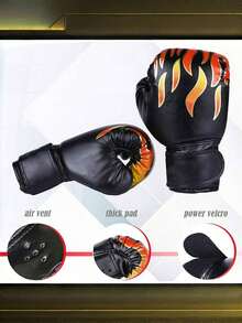 2只装儿童拳击手套，适合3-11岁儿童，火焰图案训练拳击手套，男女通用 - 彩色 - 查看 8