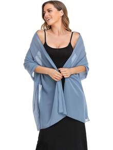 Shawls And Wraps Evening Dresses Sheer Chiffon Women Elegant Soft Silky Wraps Wedding Bridal Scarf - 酒紅色 - 查看 11