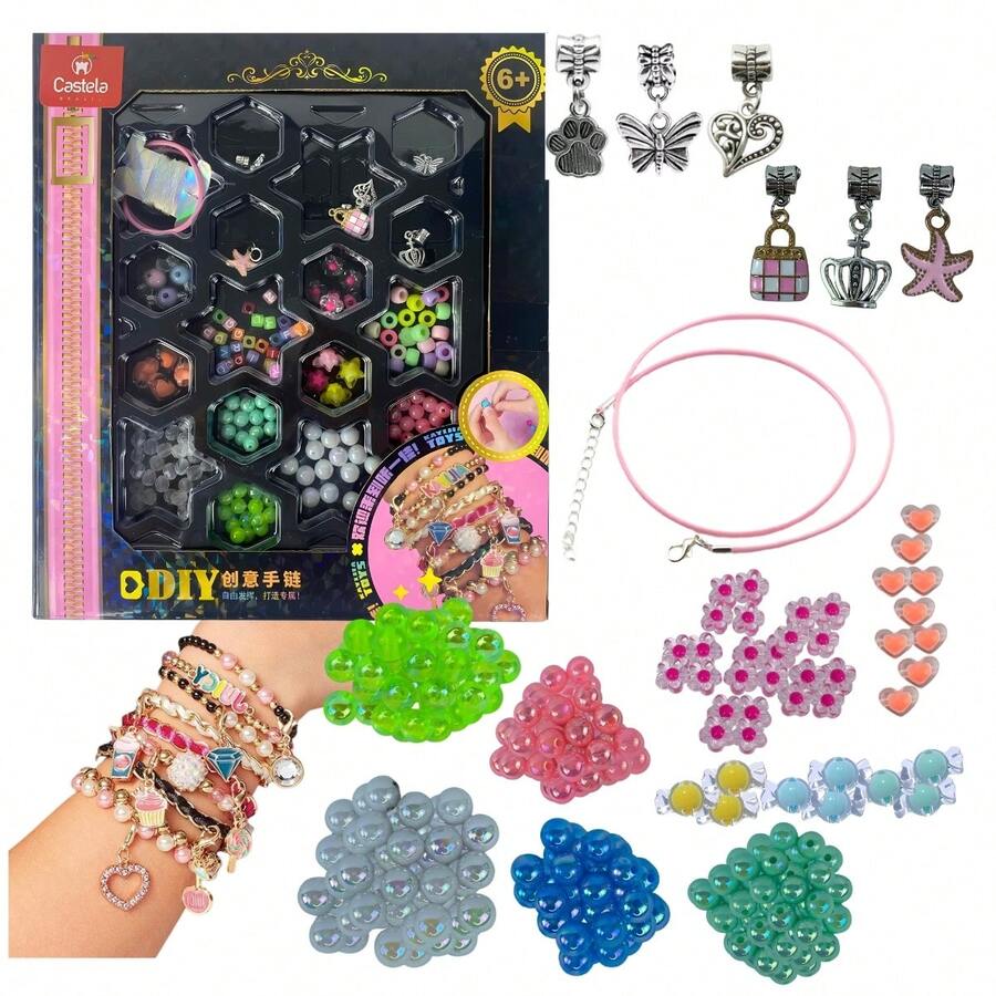 Colorful Children's Bead Kit For Making Bracelets, 138 Pieces - Castela - 彩色 - 查看 1