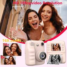 Instant Print Digital Camera For Men, Women & Kids - HD Selfie Camera With Built-In More Filters, 1080P Photo/Video Recording,Built-In Rolls Paper - Portable Mini Printer For Travel, Valentine's Day, Christmas, Birthdays, Parties - Best Creative Gift For Couples, Friends, Family(1300mAh Rechargeable Batteries)