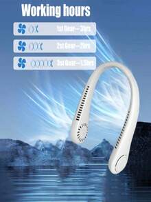 Portable Neck Fan, USB Rechargeable Neck Fan, 3 Adjustable Wind Speeds, Suitable For Office, Sports, Women, Men, Adults, Outdoor, Essential For Holidays