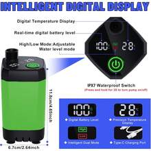 Portable Shower For Camping, [Long-Lasting] 6000mAh Rechargeable Camping Shower With Intelligent LED Display, Camping Essentials, Outdoor Shower, IPX7 Waterproof Outdoor Camp Pump For Hiking, Travel, Car, Pet, RV.