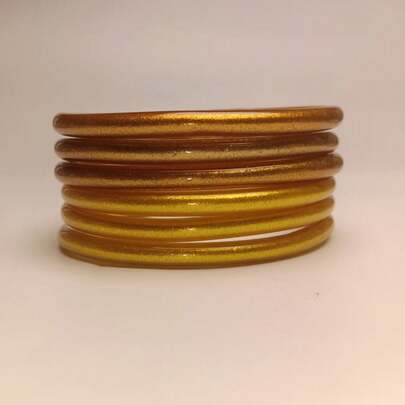 6 sztuk/zestaw modnych, błyszczących bransoletek żelowych dla kobiet, super ulepszona, metaliczna tekstura bransoletki