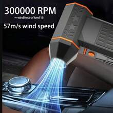 300,000RPM High-Speed Strong Airflow Turbo Jet Fan, Knob-Style Speed Adjustment, Suitable For Dusting, Snow Blowing, Leaf Blowing On Computers, Cars, Etc., Rechargeable 8000mAh Battery