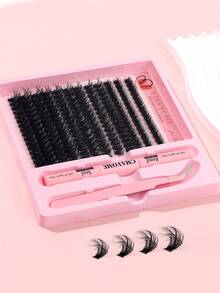 192/216/240 D Curl Large-Capacity False Eyelash Extensions Kit With Eyelash Extensions Adhesive, Tweezers, And Eyelash Brush. Fluffy, Thick, And Soft False Eyelash Extension Set, 60d 80d 100d 10-16mm Mixed-Length Individual Eyelash Clusters. Natural Look Style And Thin False Eyelashes For Daily And Dating, Cosplay, Night Party, Club, Stage, Carnival, Bridal,Wedding Makeup, Fake Eyelashes Gift Set For Women, Girlfriendlash Clusters Kit,Lashes,Eyelashes,Fake Lashes - Pink - View 11