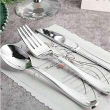 150pcs Silver Cutlery Set - Reusable Forks, Spoons, Knives For Party, Outdoor, Family Gathering, Wedding, Birthday, Holiday, Halloween, Christmas Gift, Kitchen. Durable And Easy To Clean Tableware - Perfect Party Supplies - Silver - View 6