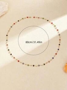 1 件简约合金心形水钻装饰优雅精致创意百搭 Y 型项链，适合女性聚会、浪漫假期、与朋友约会、时装秀、酒吧、旅行、日常通勤、度假、跳舞、晚会，搭配珠宝