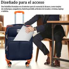 Set Of 2 Travel Suitcases, 20 And 18 Inches, With Rigid Wheels And A Lock. - 深藍色 - 查看 8