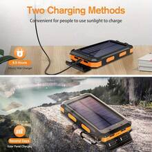 2025 Super 10000mAh USB Portable Charger Solar Power Bank For Mobile Phones, Solar Power Bank, Mobile Power Bank, Portable Charger For All Devices - Long-Lasting, Travel Camping, LED Flashlight, Compass, And Hiking Buckle, Best Gift For Christmas Holidays - Màu xanh nhạt - Xem 3