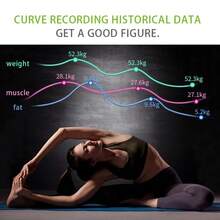 RAF Báscula electrónica de peso corporal recargable Bluetooth, batería de litio de 150mAh, báscula digital de peso corporal con pantalla LCD de vidrio templado, báscula electrónica de precisión para adultos, báscula de peso Bluetooth para salud corporal - Multicolor - Ver 6