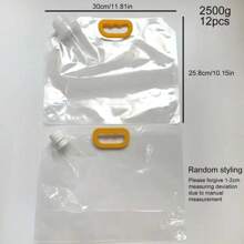 5个带手柄和喷嘴的可重复使用储物袋、分装袋、保鲜袋、防臭防漏冷冻袋，适用于液体午餐、腌制肉类、水果和蔬菜、谷物、家庭厨房用品、厨房配件