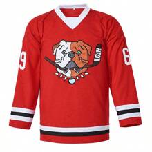 Kekambas Letterkenny Sudbury Blueberry Bulldogs Hockey Jerseys #69 Shores TV Series Red Embroidered Stitched Sportswear Casual Training Long Sleeved Pullover