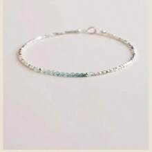 Silver Fine Silver Synthetic Crystal Simple Women's Bracelet | Light Luxury Boutique Unique Style Broken - Silver - View 7