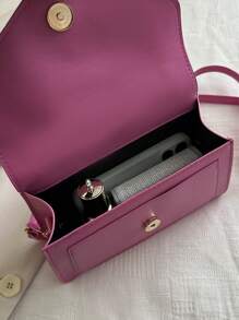 防水、輕盈、商務休閒簡約扣環裝飾翻蓋方形包適合青少年女孩女大學生、菜鳥和白領，非常適合辦公室、大學、工作、商務、通勤