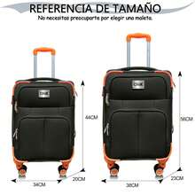 Set Of 2 Travel Suitcases, 20 And 18 Inches, With Rigid Wheels And A Lock. - 黑色 - 查看 2