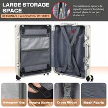 Luggage Travel Suitcase Carry On Luggage PC+ABS Suitcases With Double Spinner Wheels Airline Approved Luggage With TSA Lock 20 Inch,Vacation - Bạc - Xem 2