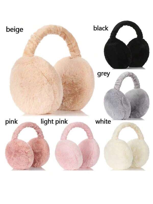 1pc Foldable Hamburger Ear Muffs, Warm Plush Ear Covers, Cute Winter Ear Warmers, Convenient Foldable Design Fall