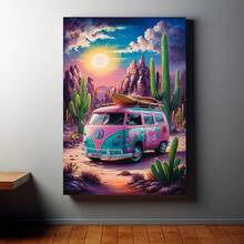 1 件巴士 DIY 5D 钻石画艺术套装，适合成人，圆形钻石画艺术工艺品套装，无框架，适合家居墙壁装饰 - 情人节、复活节、圣帕特里克节礼物 - 彩色 - 查看 3