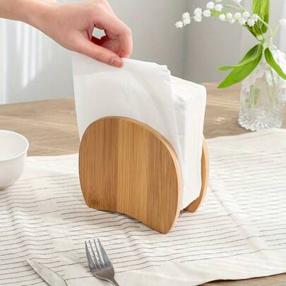 1 pezzo/2 pezzi Portafazzoletti in legno naturale, realizzato in materiale di bambù, adatto per ristoranti, soggiorni e altre occasioni, può essere utilizzato anche come organizer da scrivania per tovaglioli