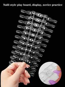 48/72/120pcs Removable Almond Nail Magnetic Display Color Card ,Nail Polish Swatch False Nail Display Card,Magnet Design,Strong Adsorption,Acrylic Display Board Nail Polish Adhesive Training Practicing Tool TipsPortable Detachable Display For Studios And Nail Enthusiasts - Multicolor - View 8