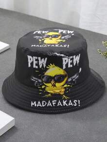 1 Stück "Bierzeit, König, Geburtstag" Krone Cartoon Muster Schwarz Beidseitig Outdoor Party Reise Strand Fischerhut, UV-Schutz - H25069 - Übersicht 13