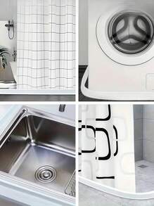 1 Roll Silicone Water Stopper For Shower - Easy Install Dry And Wet Separation Barrier, No Power Needed, White Flood Guard For Bathroom Bathroom Accessories Bathroom Tools