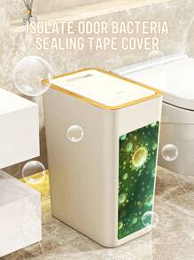 1pc Premium Large Capacity Trash Can, Pedal Operated Slim Design Garbage Bin Suitable For Home, Bedroom, Living Room, Kitchen, Bathroom, Office