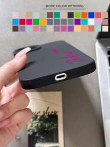 1pc Customized Mirror Transparent Solid Color Cute Heart Shape Text Personalized Phone Case, Compatible With Apple 11 12 13 14 15 16 Pro Max