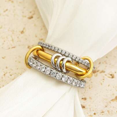 1pc Platinum Stacking Rings, Suitable For S925 Sterling Silver, Elegant European And American Style Jewelry Gift