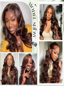 Wear And Go Chocolate Brown Body Wave Lace Front Wig Glueless Brazilian Brown 13x4 Lace Frontal Wigs For Women Human Hair Preplucked