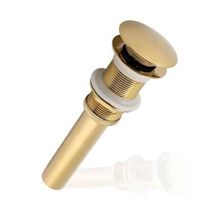 Sink Drain Without Overflow, Bathroom Sink Pop Up Assembly Vessel Sink Drain, Brushed Gold