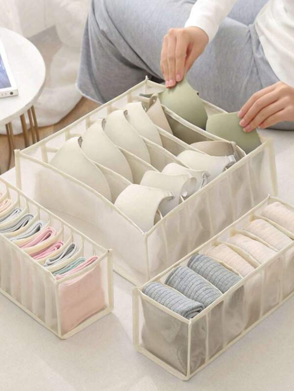 3/1 Pcs Caixas de armazenamento de roupas íntimas, organizadores de gavetas e caixas de armazenamento para mesa de escritório, guarda-roupa, quarto, organizar roupas, meias, roupas íntimas, sutiãs, gravatas, acessórios, organizadores de gavetas para bebês, decoração de quarto, armazenamento, organizadores de quarto